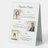 Plaque De Table Signature personnalisée Boissons Gold Palm Photo M (Recto)