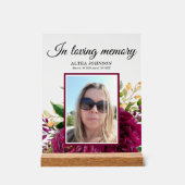 Plaque de table signe floral En souvenir affectueu (Recto)