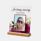 Plaque de table signe floral En souvenir affectueu (Angle)