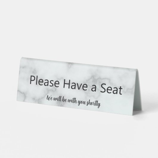 Plaque De Table S'il vous plaît prenez place Nous serons avec vous (Verso)