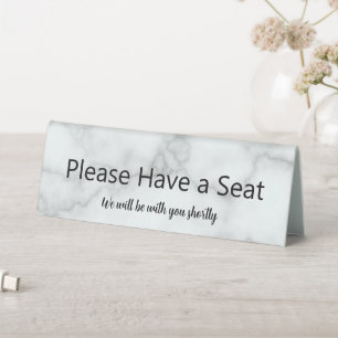 Plaque De Table S'il vous plaît prenez place Nous serons avec vous