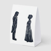 Plaque De Table Silhouettes de Darcy & Elizabeth + citation (Recto)