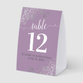 Plaque De Table Silver Frills Lavender Purple Mariage Numéro de ta (Verso)