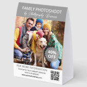 Plaque De Table Silver Gray Photoshoot Discount Offer QR Code (Arrière)