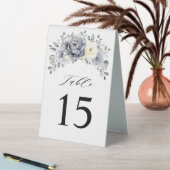 Plaque De Table Silver Grey Ivory Mariage d'hiver Numéro de table (En SItu (Tableau))