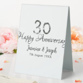 Plaque De Table Silver Metallic 30th Happy anniversaire ajouter no (In SItu (Mariage))