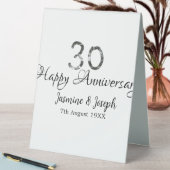 Plaque De Table Silver Metallic 30th Happy anniversaire ajouter no (En SItu (Tableau))