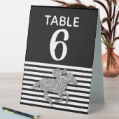 Plaque De Table Silver Racehorse Black White Stripes Numéro (En SItu (Tableau))