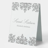 Plaque De Table Silver Snowflake Winter Sweet 16 (Recto)