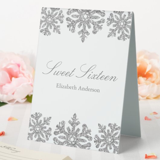 Plaque De Table Silver Snowflake Winter Sweet 16 (In SItu (Mariage))