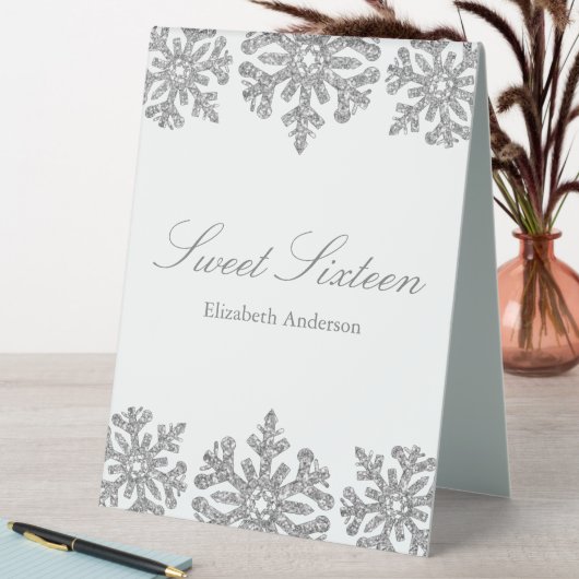 Plaque De Table Silver Snowflake Winter Sweet 16 (En SItu (Tableau))