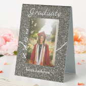 Plaque De Table Silverglitter photo graduation ajouter nom classe  (In SItu (Mariage))
