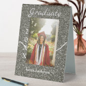 Plaque De Table Silverglitter photo graduation ajouter nom classe  (En SItu (Tableau))