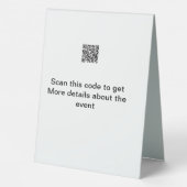 Plaque De Table Simple analyse de code Q R modèle d'événement méti (Verso)