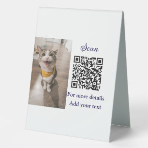 Plaque De Table Simple animal name details QR code add text photo