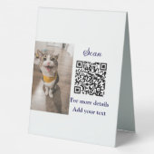 Plaque De Table Simple animal name details QR code add text photo (Verso)