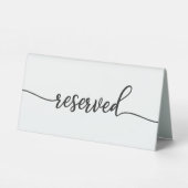 Plaque De Table Simple calligraphie chic Panneau de table réservée (Verso)