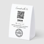 Plaque De Table Simple Connectez-vous avec nous Code Qr Entreprise (Verso)