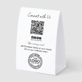 Plaque De Table Simple Connectez-vous avec nous Code Qr Entreprise (Recto)