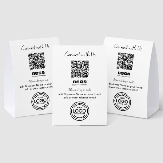 Plaque De Table Simple Connectez-vous avec nous Code Qr Entreprise (Insitu (multi))