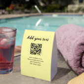 Plaque De Table simple custom QR code add your name text  Classic  (InVersositu (sur table))