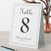 Plaque De Table Simple élégante table de mariage Numéro noir blanc (En SItu (Tableau))