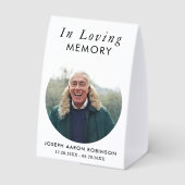 Plaque De Table Simple Funeral Photo Memorial Keepsake (Verso)
