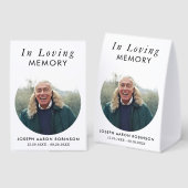 Plaque De Table Simple Funeral Photo Memorial Keepsake (Recto/verso)