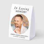 Plaque De Table Simple Funeral Photo Modern Memorial Keepsake (Verso)