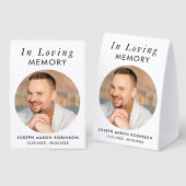 Plaque De Table Simple Funeral Photo Modern Memorial Keepsake (Recto/verso)