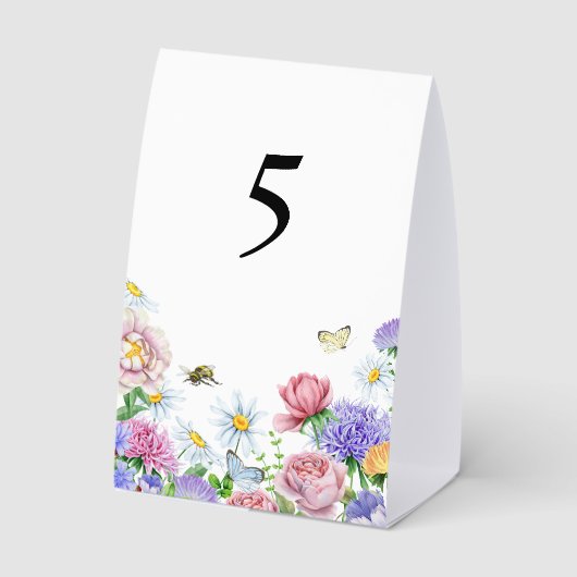 Plaque De Table Simple Garden Spring Daisy Wildflower Minimal (Verso)