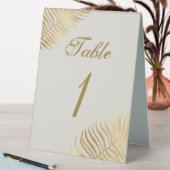 Plaque De Table Simple Golden Tropical Feuille Mariage (En SItu (Tableau))