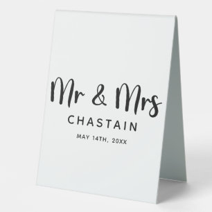 Plaque De Table Simple, M. & Mme   Monogramme Mariage