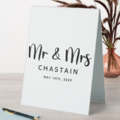 Plaque De Table Simple, M. & Mme | Monogramme Mariage (En SItu (Tableau))