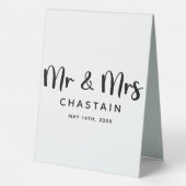 Plaque De Table Simple, M. & Mme | Monogramme Mariage (Verso)