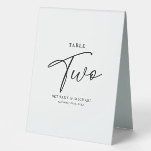 Plaque De Table Simple Mariage Tableau Numéro 2 Tente Signal