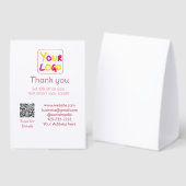 Plaque De Table simple minimal add your logo/design here text Q R (Recto/verso)