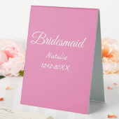 Plaque De Table Simple minimal pink bridesmaid add name year text (In SItu (Mariage))