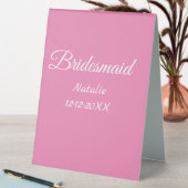 Plaque De Table Simple minimal pink bridesmaid add name year text (En SItu (Tableau))