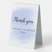 Plaque De Table simple minimum ajouter votre photo texte merci eau (Verso)