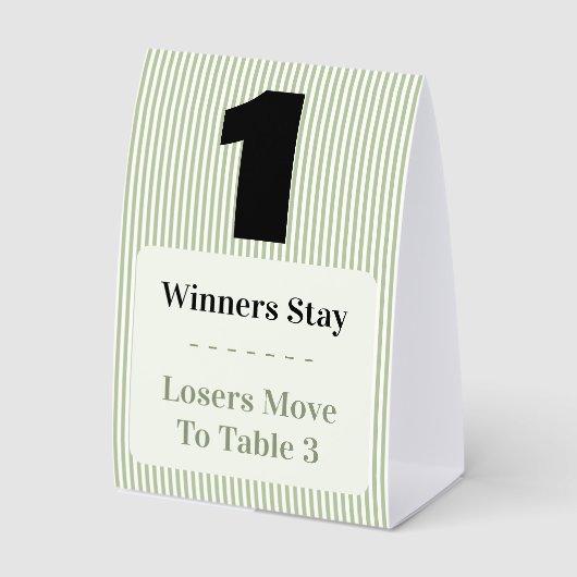 Plaque De Table Simple Modern Bunco Table One Card Set  (Recto)