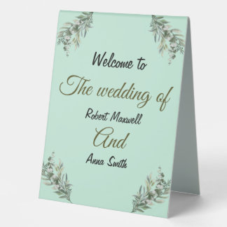 Plaque De Table Simple Moderne Emeraude Belle verdure La Mariage