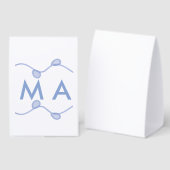 Plaque De Table Simple monogram add your name letter blue leaf (Recto/verso)