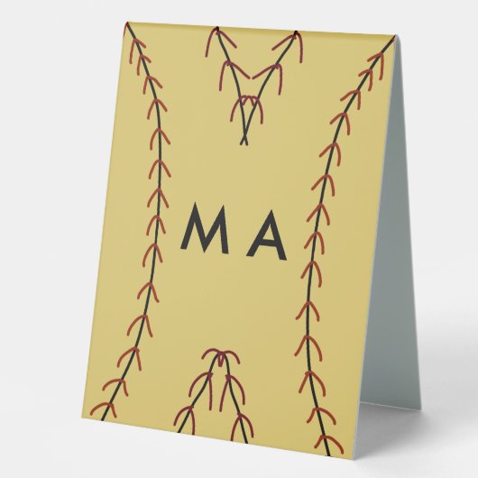 Plaque De Table Simple monogramme ajouter votre nom lettre man min (Recto)