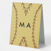 Plaque De Table Simple monogramme ajouter votre nom lettre man min (Verso)