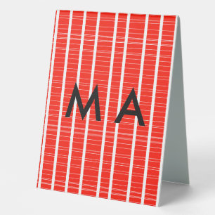 Plaque De Table Simple monogramme ajoutez votre nom lettre homme m