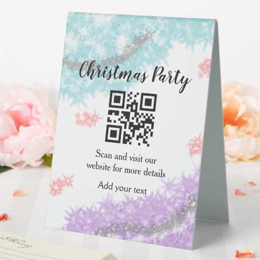 Plaque De Table Simple noël fête site code barre QR ajouter nom (In SItu (Mariage))