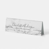 Plaque De Table Simple noir blanc moderne marbre chic professionne (Verso)