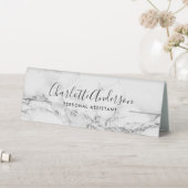 Plaque De Table Simple noir blanc moderne marbre chic professionne (En SItu (Tableau))