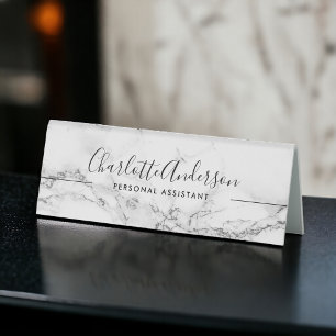Plaque De Table Simple noir blanc moderne marbre chic professionne